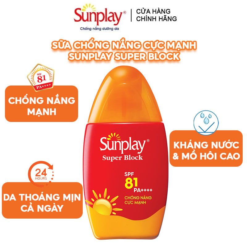 Sữa Chống Nắng Bảo Vệ Da Vượt Trội Sunplay Super Block SPF81/PA++++