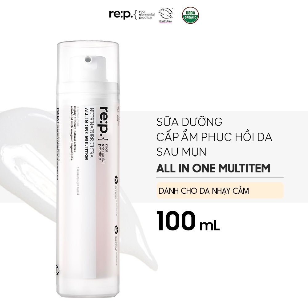 Sữa Dưỡng Ẩm Re:p Hỗ Trợ Dưỡng Sáng Dành cho Da Nhạy Cảm Nutrinature Ultra All In One Multitem 100ml