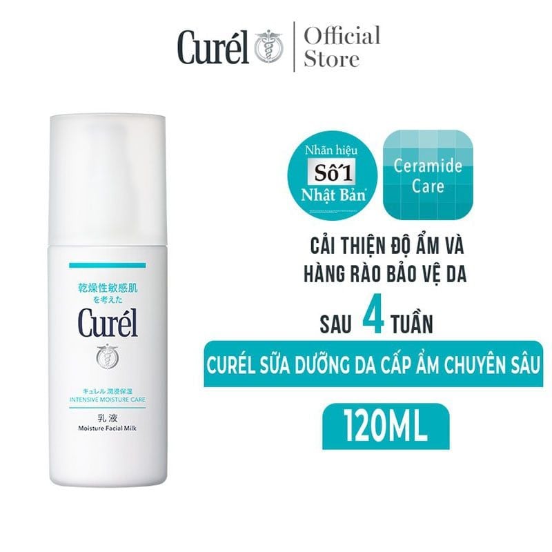 Sữa Dưỡng Da Cấp Ẩm Chuyên Sâu Curél Intensive Moisture Care Moisture Facial Milk 120ml