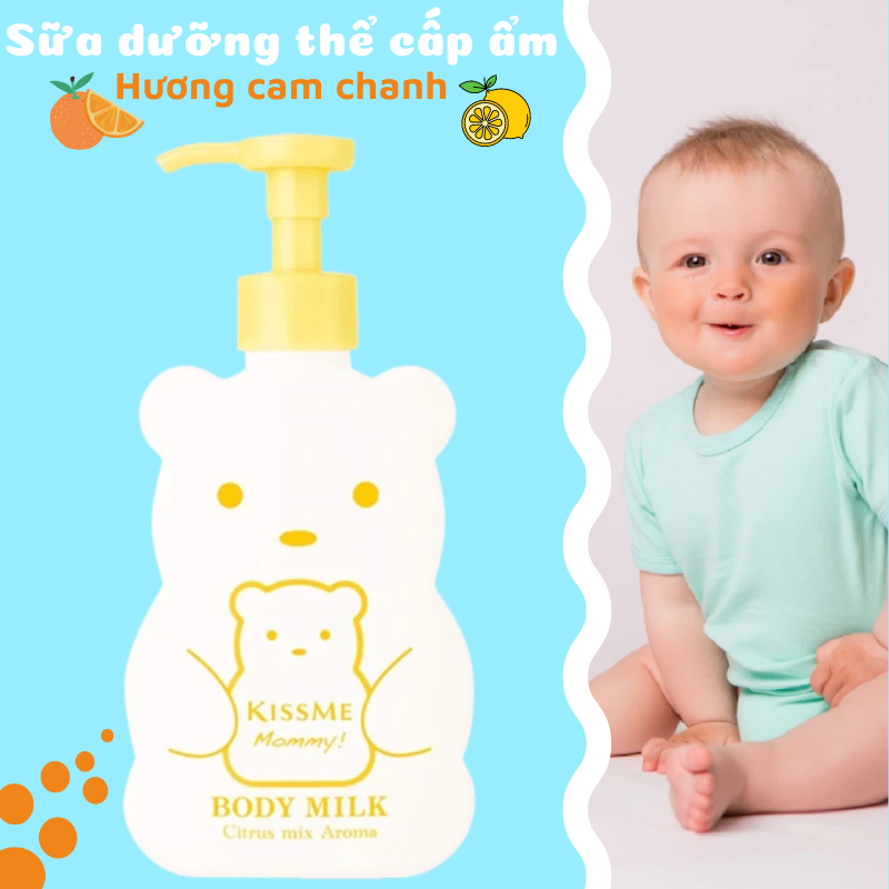Sữa Dưỡng Kissme Mommy Cấp Ẩm Làm Mềm Da Dành Cho Trẻ Em Body Milk 200g