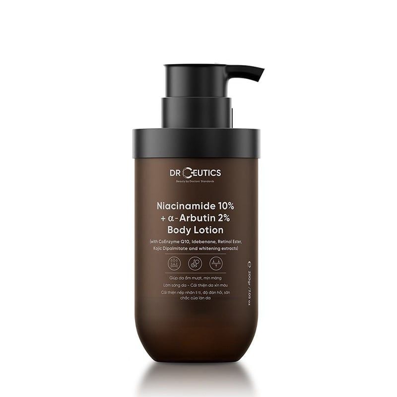 Sữa Dưỡng Thể DrCeutics Hỗ Trợ Dưỡng Trắng Da Niacinamide 10%+ α- Arbutin 2% Body Lotion