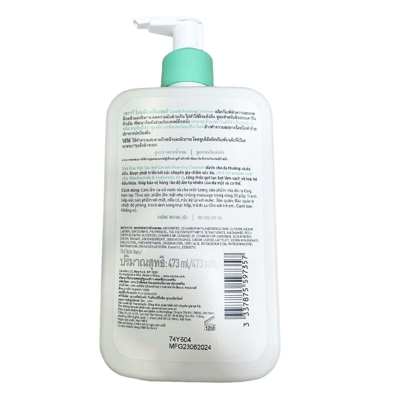 Sữa Rửa Mặt Cerave Sạch Sâu Dành Cho Da Dầu Developed With Dermatologists Foaming Cleanser
