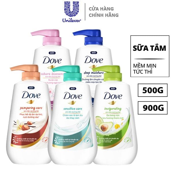 Sữa Tắm Dove Dưỡng Thể Cấp Ẩm, Giúp Da Mềm Mịn