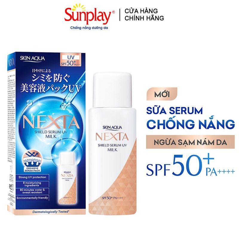 Serum Chống Nắng Dạng Sữa Sunplay Ngừa Sạm Nám Skin Aqua Nexta Shield Serum UV Milk SPF 50+ PA++++ 50g
