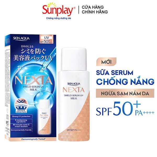  Serum Chống Nắng Dạng Sữa Sunplay Ngừa Sạm Nám Skin Aqua Nexta Shield Serum UV Milk SPF 50+ PA++++ 50g 