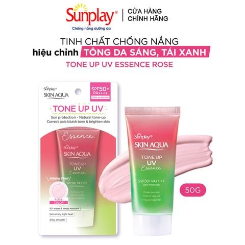 Tinh Chất Chống Nắng Sunplay Hiệu Chỉnh Sắc Da Skin Aqua Tone Up UV Essence Happiness Aura - Rose SPF 50+/Pa++++ 50g