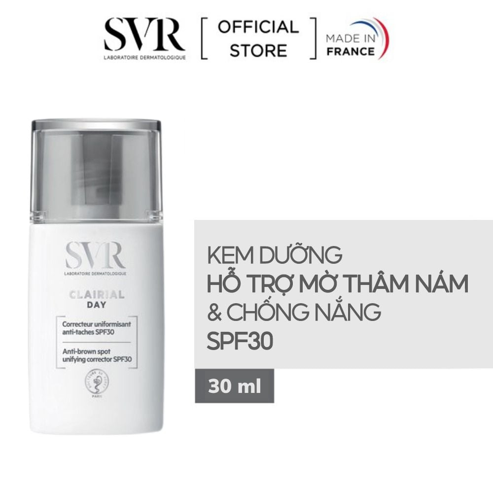 Kem Dưỡng Hỗ Trợ Làm Đều Màu Da, Mờ Thâm Nám Và Chống Nắng SVR Clairial Day 30ml