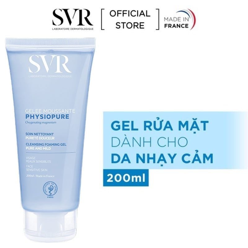 Sữa Rửa Mặt Dạng Gel Dành Cho Da Nhạy Cảm SVR Physiopure Gelée Moussante