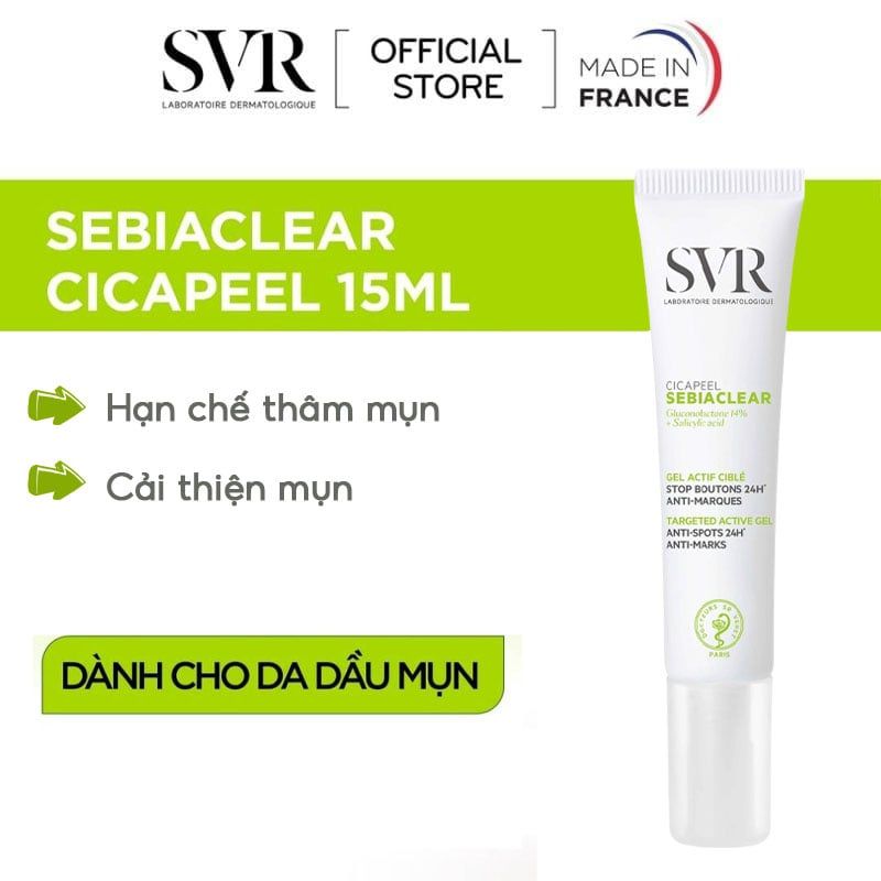 Kem Chấm Mụn Dạng Gel SVR Sebiaclear Cicapeel 15ml