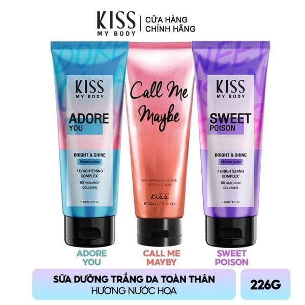  Sữa Dưỡng Thể Kiss My Body Hỗ Trợ Trắng Da Toàn Thân Hương Nước Hoa Bright & Shine Perfume Lotion 