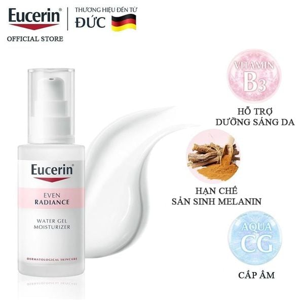  Gel Dưỡng Eucerin Cấp Ẩm, Hỗ Trợ Dưỡng Sáng và Làm Đều Màu Da Even Radiance Water Gel Moisturizer 50ml 