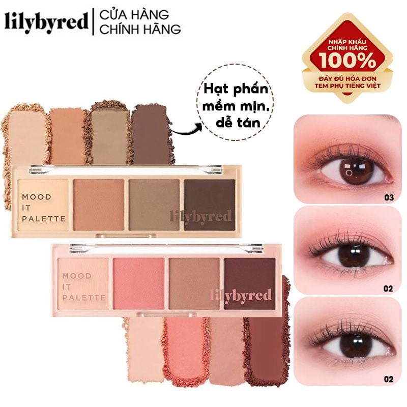 Bảng Phấn Mắt 4 Màu Siêu Xinh Lilybyred Mood It Palette