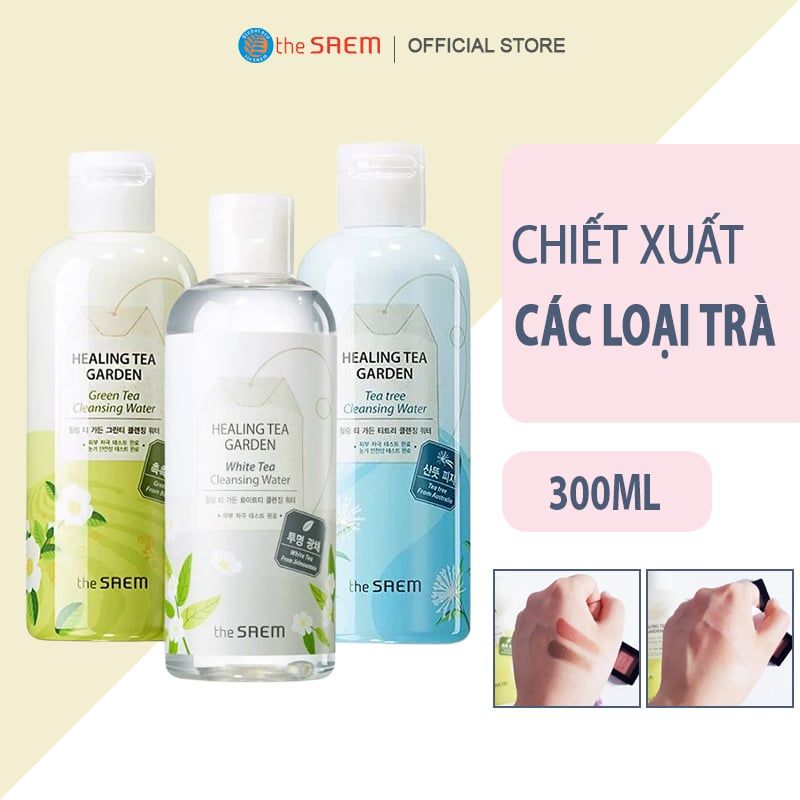 Nước Tẩy Trang Chiết Xuất Từ Các Loại Lá Trà The Saem Healing Tea Garden Cleansing Water 300ml