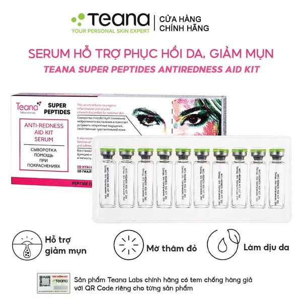 Serum Teana Tinh Chất Dưỡng Hỗ Trợ Phục Hồi Da, Giảm Mụn Teana Super Peptides Antiredness Aid Kit