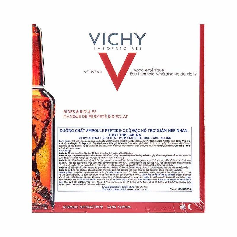 [Hộp 10 Ống] Serum Vichy Dưỡng Chất Peptide C Cô Đặc Trẻ Hóa Da Vichy Liftactiv Specialist Peptide-C Anti-Ageing