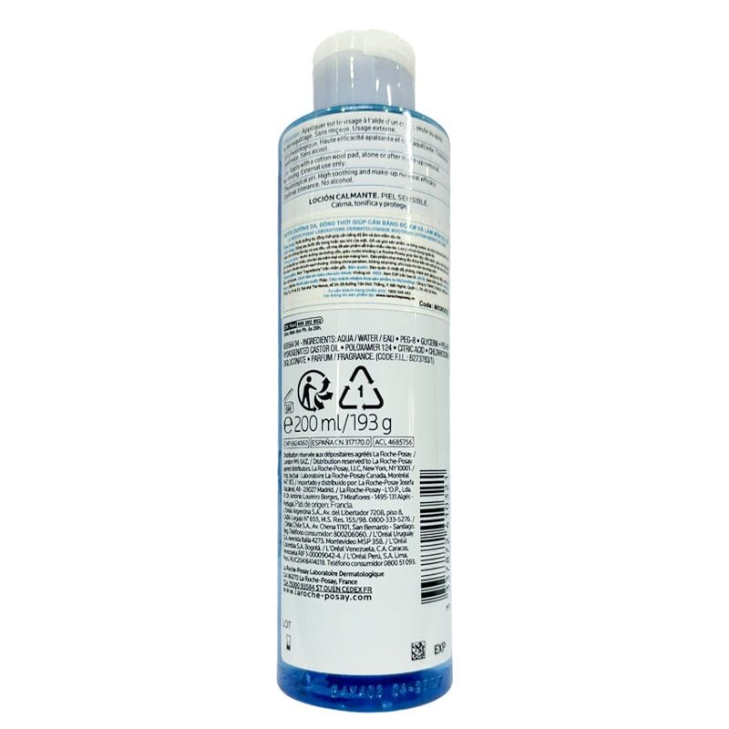 Nước Hoa Hồng La Roche-Posay Giúp Cân Bằng Da Giàu Khoáng Chất Soothing Lotion Sensitive Skin 200ml