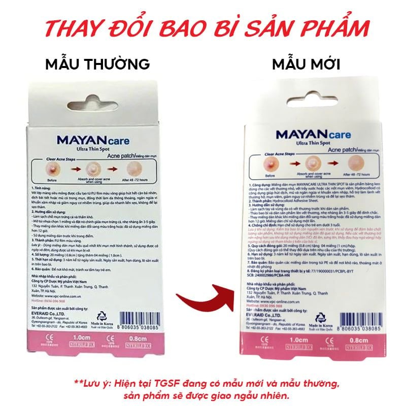 Miếng Dán Mụn Mayan Hỗ Trợ Giảm Mụn, Giảm Sưng Tấy Đỏ Ultra Thin Spot