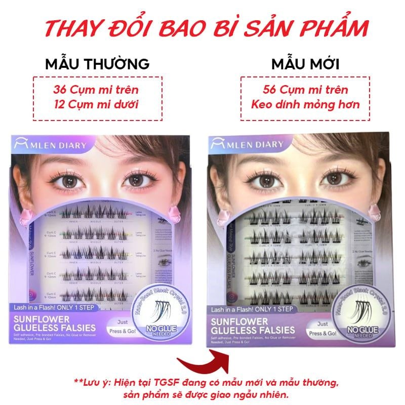 Mi Giả Cụm Tự Dính Không Cần Keo Mlen Diary