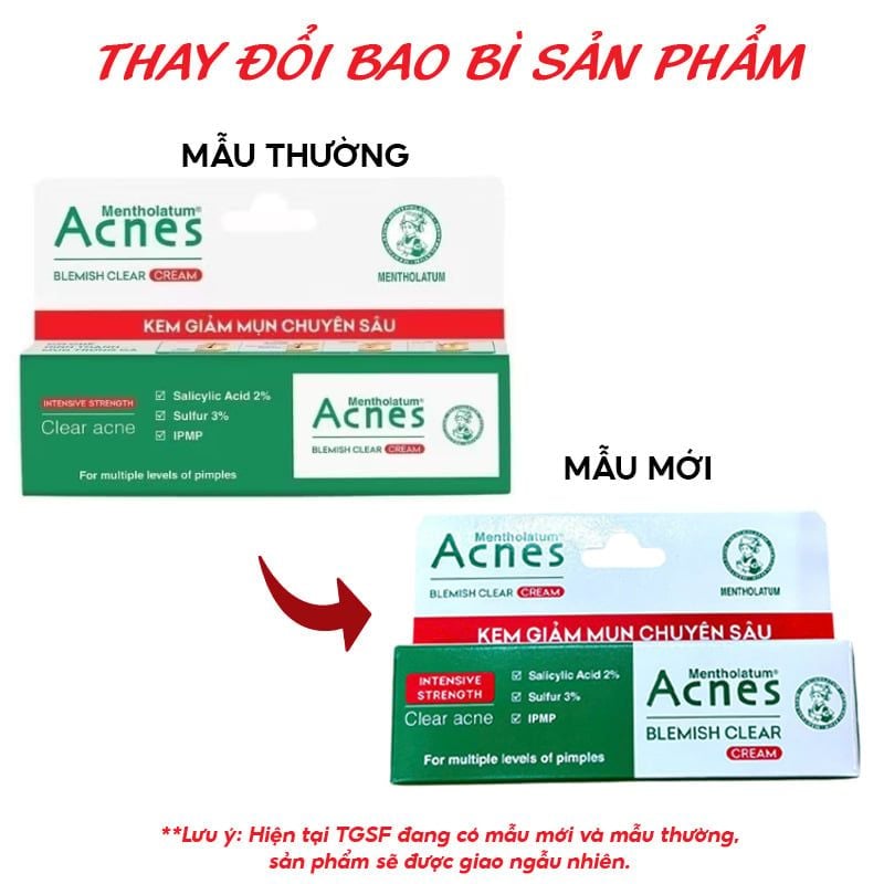Kem Giảm Mụn Acnes Làm Khô Nhân Mụn Nhanh Blemish Clear Cream 10g