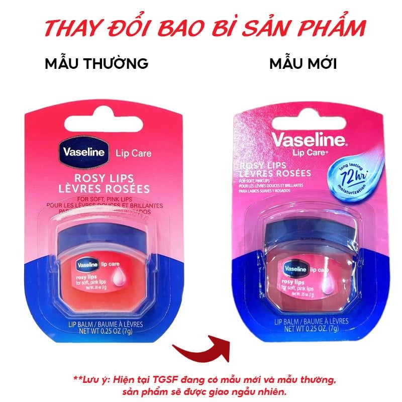 Sáp Dưỡng Môi Vaseline Cấp Ẩm, Mềm Mịn Lip Care 7g