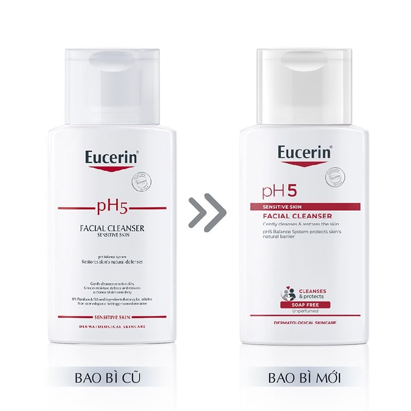 Sữa Rửa Mặt Eucerin Làm Sạch Sâu Cho Da Nhạy Cảm pH5 Facial Cleanser Sensitive Skin
