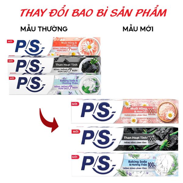  Kem Đánh Răng P/S Trắng Răng Lành Tính 230g 