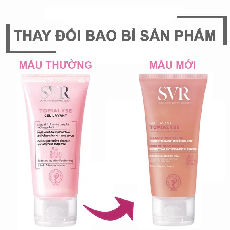 Sữa Rửa Mặt SVR Dạng Gel Không Chứa Xà Phòng Dành Cho Da Khô Topialyse Gel Lavant
