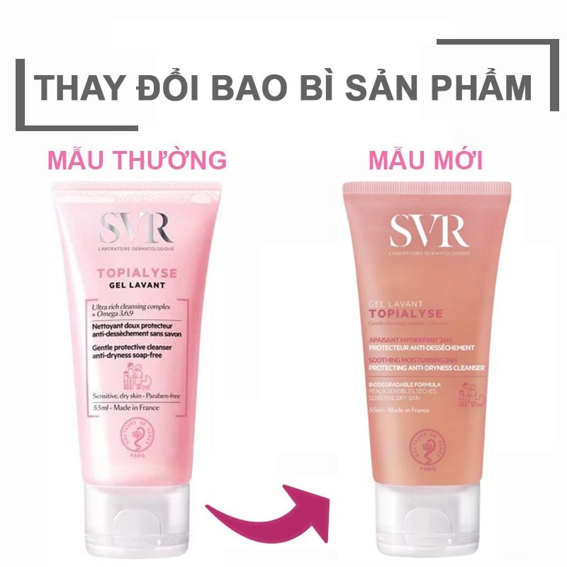 Sữa Rửa Mặt Dạng Gel Không Chứa Xà Phòng Dành Cho Da Khô SVR Topialyse Gel Lavant