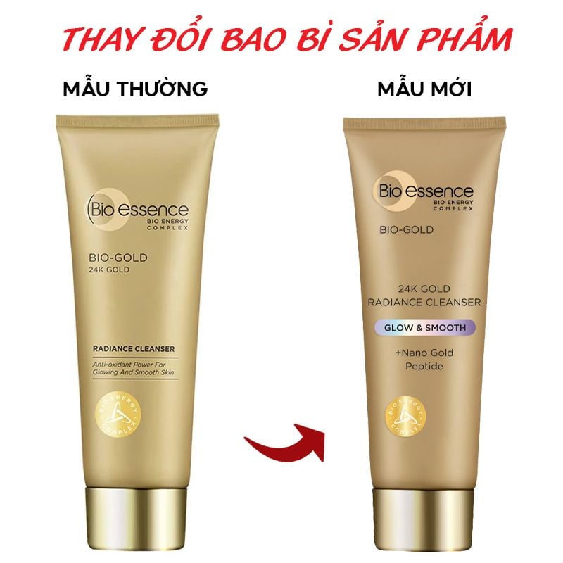 Sữa Rửa Mặt Ngừa Lão Hóa Chiết Xuất Vàng 24K Bio-essence Bio-Gold Radiance Cleanser 100g