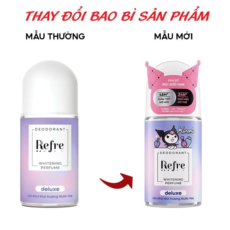 Lăn Khử Mùi, Dưỡng Trắng Hương Nước Hoa Refre Whitening Perfume Deodorant 40ml