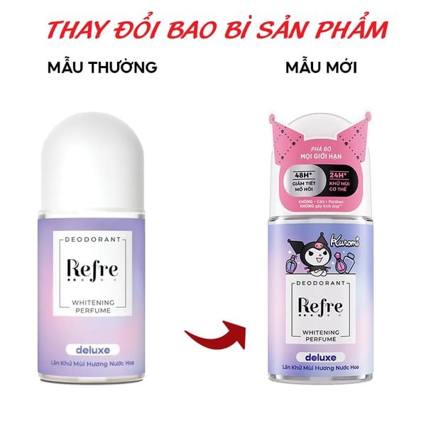  Lăn Khử Mùi Refre Hỗ Trợ Dưỡng Trắng Hương Nước Hoa Whitening Perfume Deodorant 40ml 