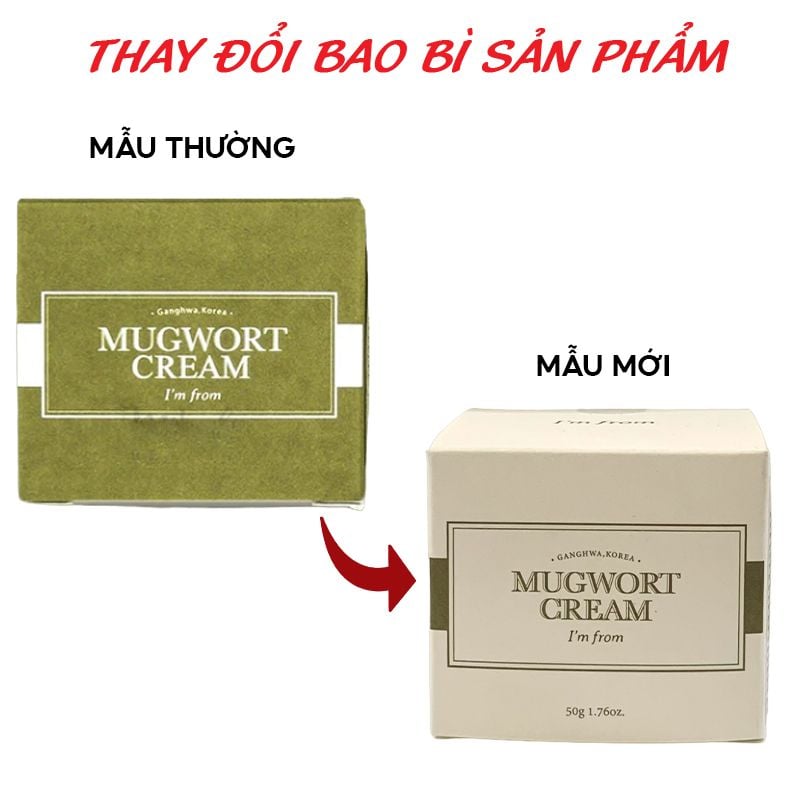 Kem Dưỡng Ngải Cứu Cấp Ẩm Cải Thiện Da I'm From Mugwort Cream 50g