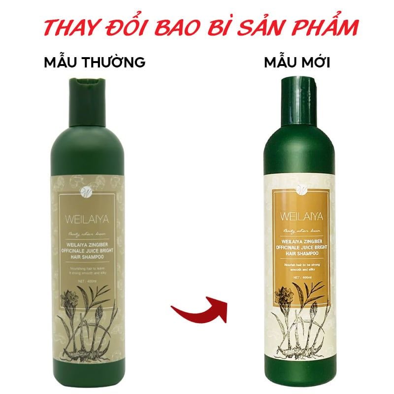 Dầu Gội Chiết Xuất Thảo Dược, Gừng Trắng, Hà Thủ Ô Trắng Hỗ Trợ Mọc Tóc Nhanh, Nuôi Dưỡng Tóc Weilaiya Shampoo 400ml