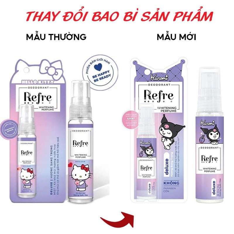 Xịt Khử Mùi Hỗ Trợ Dưỡng Trắng Refre Whitening Perfume Deodorant 30ml