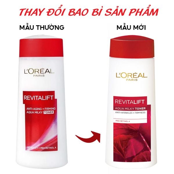  Nước Hoa Hồng L'Oreal Cải Thiện Nếp Nhăn Revitalift Aqua Milky Toner 200ml 
