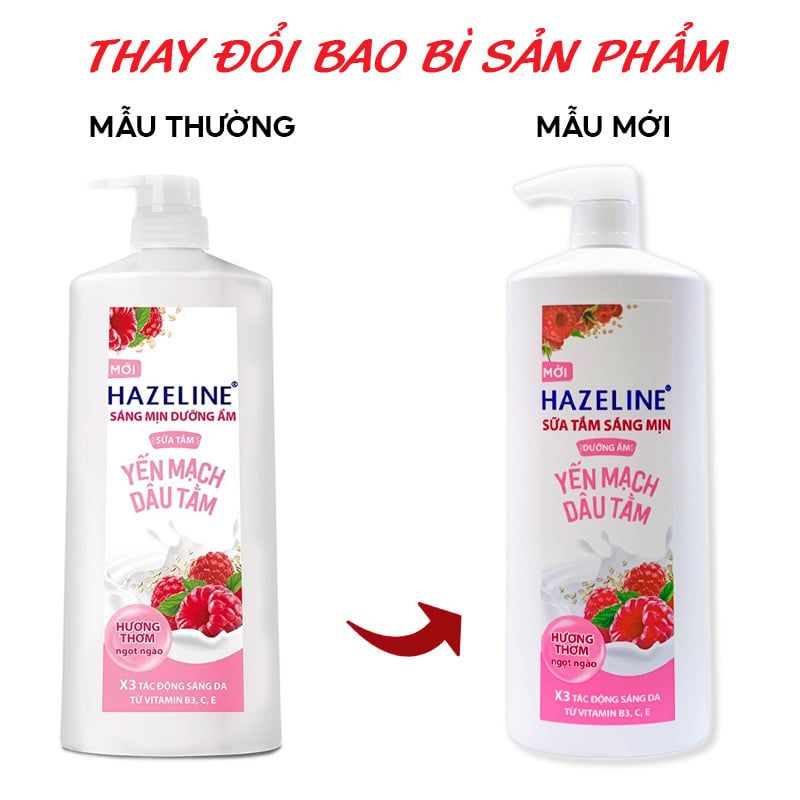 Sữa Tắm Sáng Da, Dưỡng Ẩm Cho Da Mềm Mịn, Rạng Ngời Hazeline