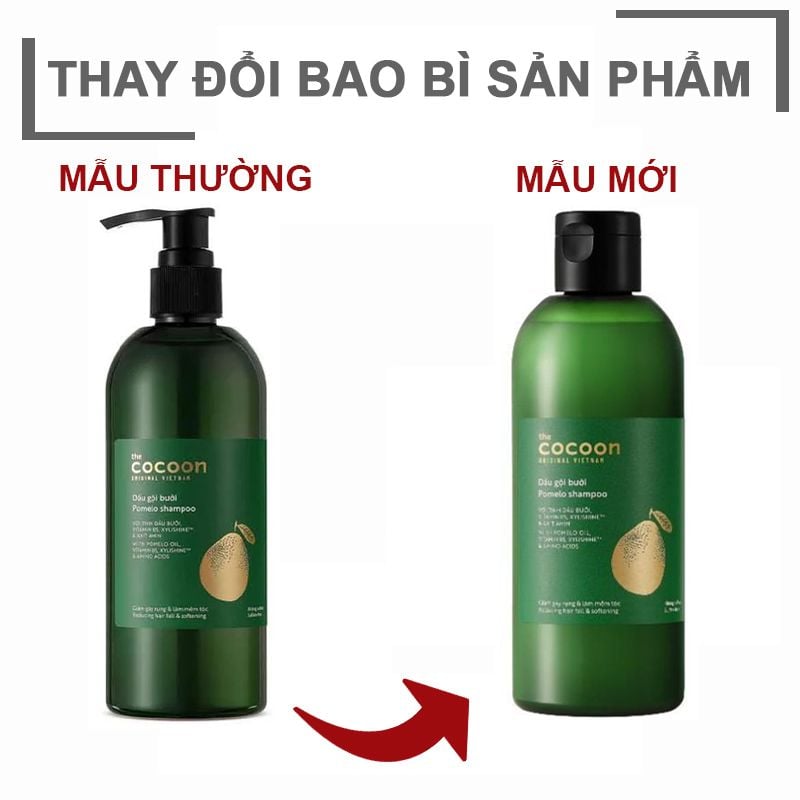 [310ml] Dầu Gội Tinh Chất Dầu Bưởi Giúp Giảm Gãy Rụng & Hỗ Trợ Mọc Tóc Cocoon Pomelo Shampoo