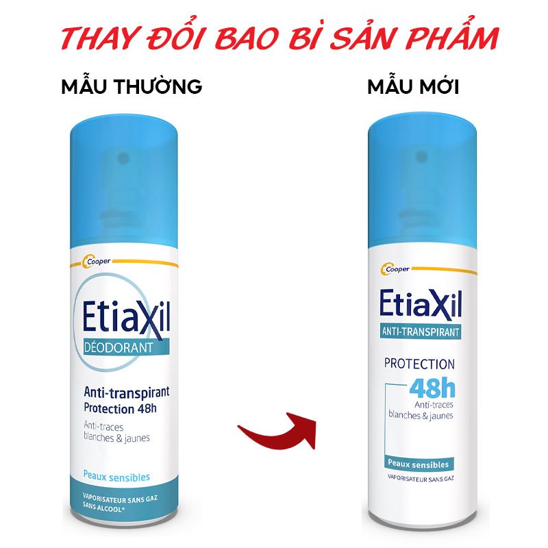 Xịt Khử Mùi Hằng Ngày Dạng Phun Sương Etiaxil Deodorant 48h Aérosol 150ml