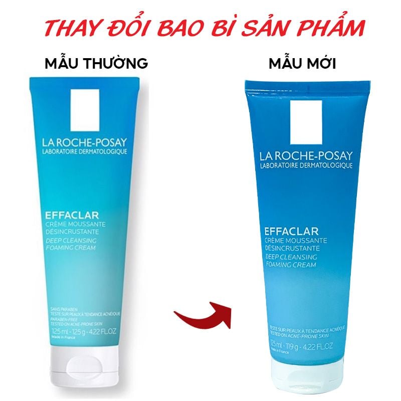 Sữa Rửa Mặt Tạo Bọt Sạch Sâu Cho Da Dầu Mụn La Roche-Posay Effaclar Deep Cleansing Foaming Cream 125ml