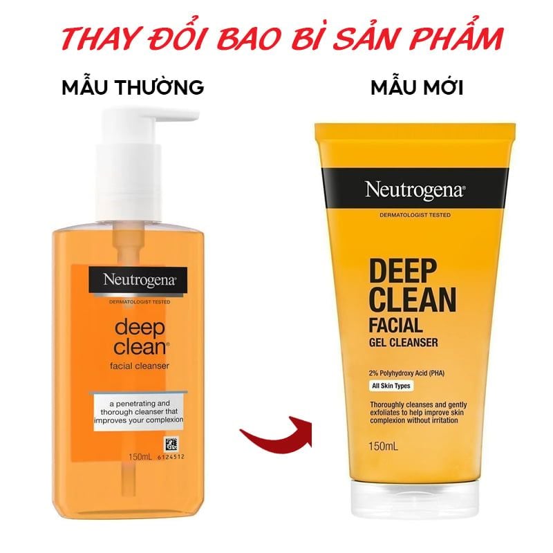 Sữa Rửa Mặt Neutrogena Làm Sạch Sâu Dạng Gel Deep Clean Facial Cleanser