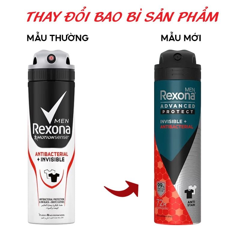 Xịt Khử Mùi Rexona Men Anti-Perspirant Spray 150ml # INVISIBLE + ANTIBACTERIAL