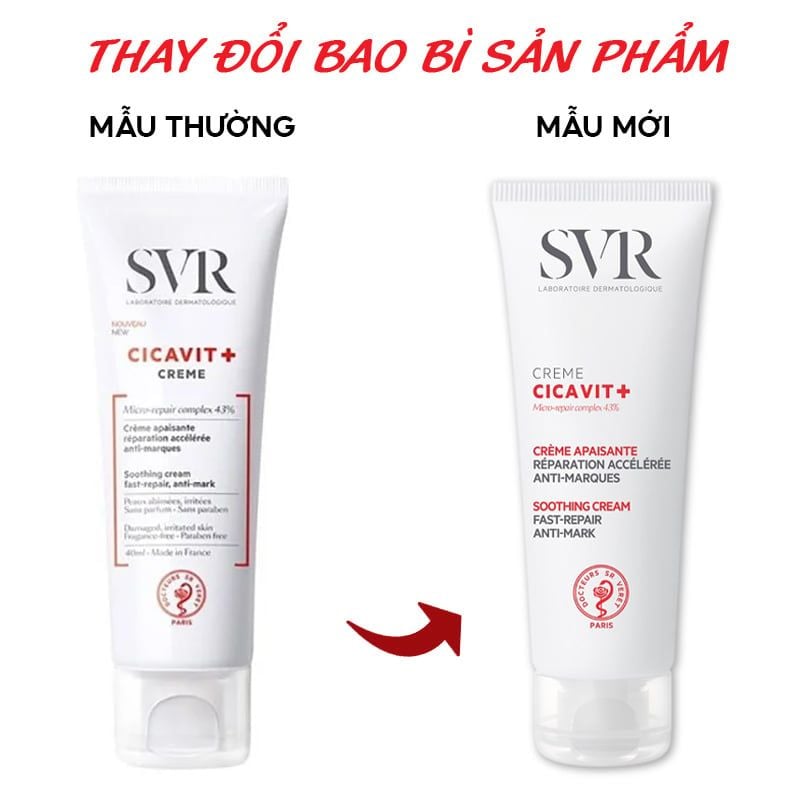 Kem Dưỡng SVR Làm Dịu Da Dành Cho Da Nứt Nẻ, Mẫn Đỏ Cicavit+ Cream 40ml