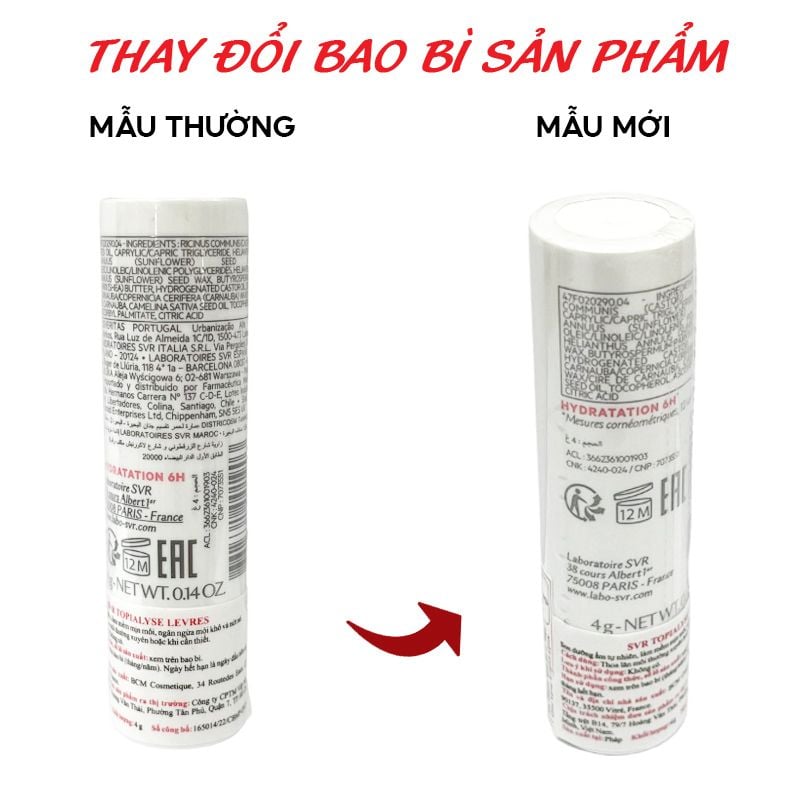 Son Dưỡng SVR Giúp Cấp Ẩm Cho Môi Khô, Nứt Nẻ Stick Topialyse Levres 4g