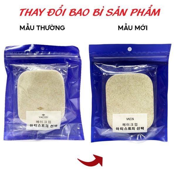  Bông Mút Rửa Mặt Vacosi Bọt Biển, Loại Bỏ Bụi Bẩn, Dịu Nhẹ Cho Da BP26 