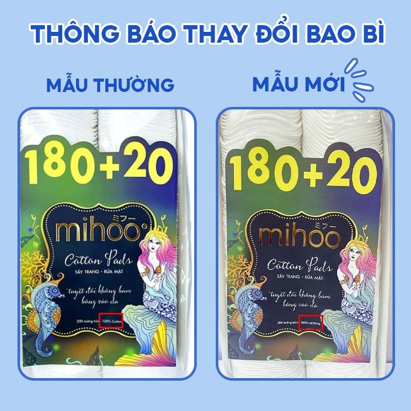 Bông Tẩy Trang Dạng Tròn Mihoo Cotton Pad