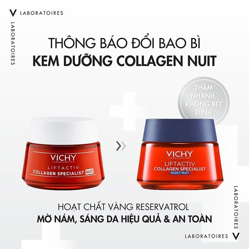 Kem Dưỡng Hỗ Trợ Sáng Da, Mờ Thâm Nám Ban Đêm Vichy Liftactiv Collagen Specialist Night 50ml