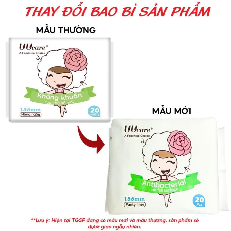 Băng Vệ Sinh Kháng Khuẩn Hằng Ngày UUcare Young Girl Series 15.5cm (Che tên sản phẩm khi giao hàng)