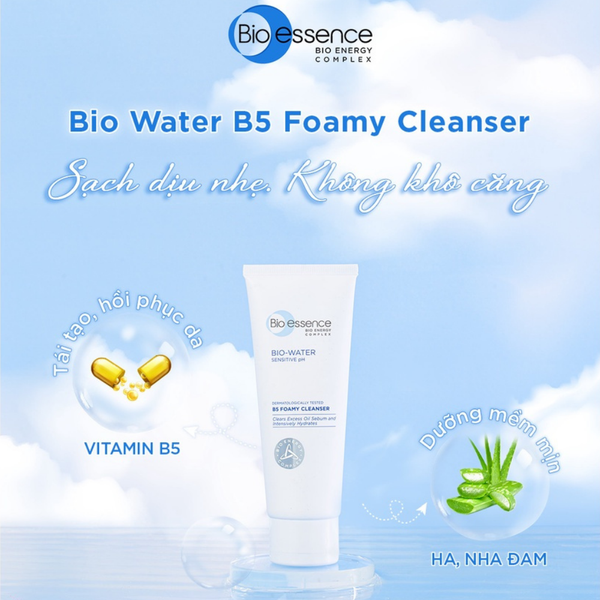  Sữa Rửa Mặt Bio-essence Tạo Bọt Cấp Ẩm Và Hỗ Trợ Phục  Bio-Water Sensitive pH B5 Foamy Cleanser 100g 