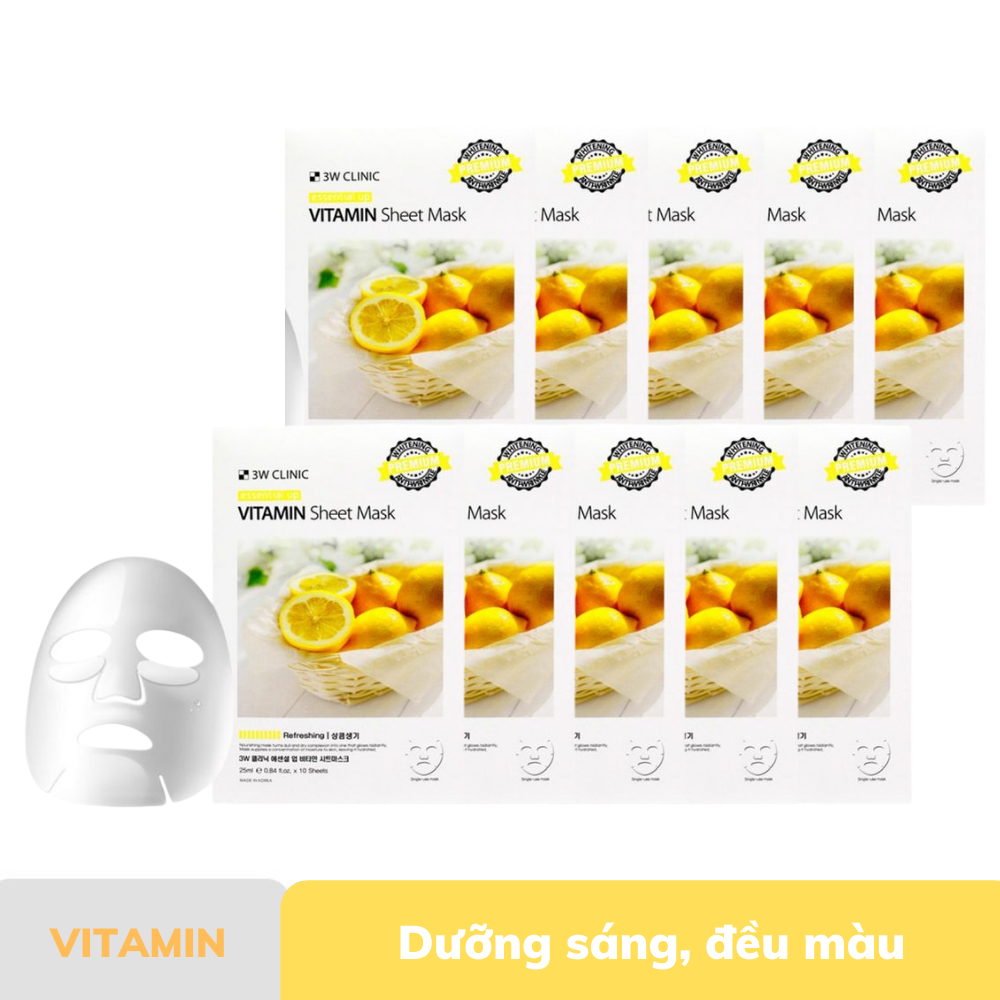 Mặt Nạ Tinh Chất 3W Clinic Dưỡng Da Essential Up Sheet Mask 25ml