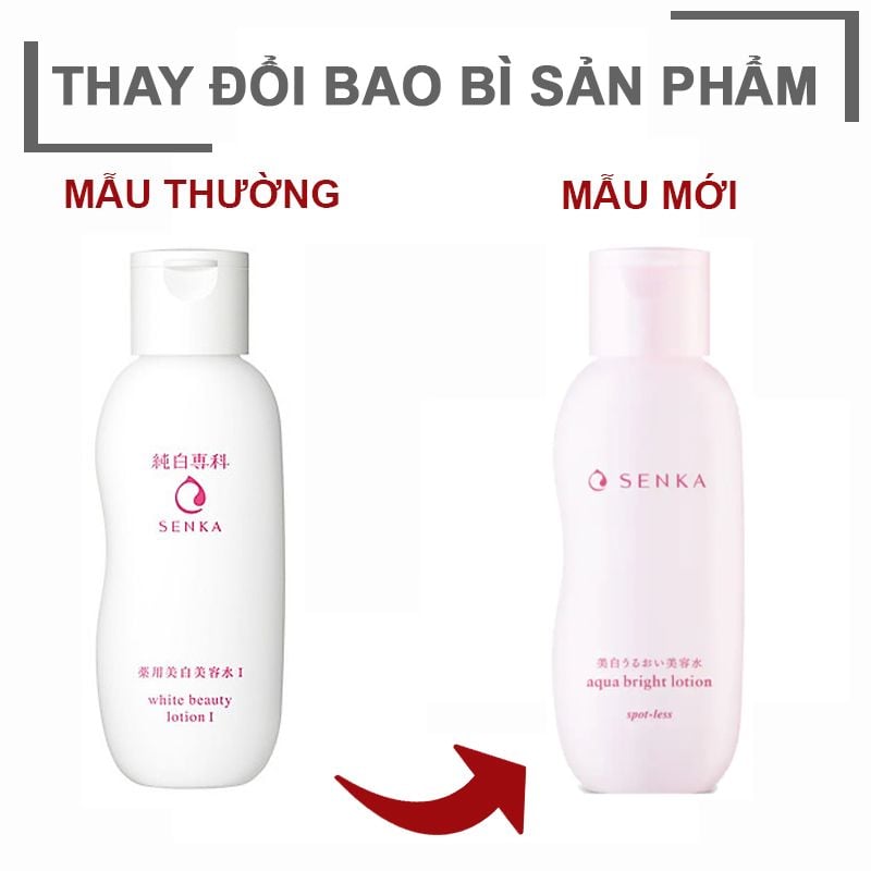 Nước Hoa Hồng Cân Bằng, Hỗ Trợ Dưỡng Trắng Chiết Xuất Hoa Anh Đào Senka Aqua Bright Lotion 200ml